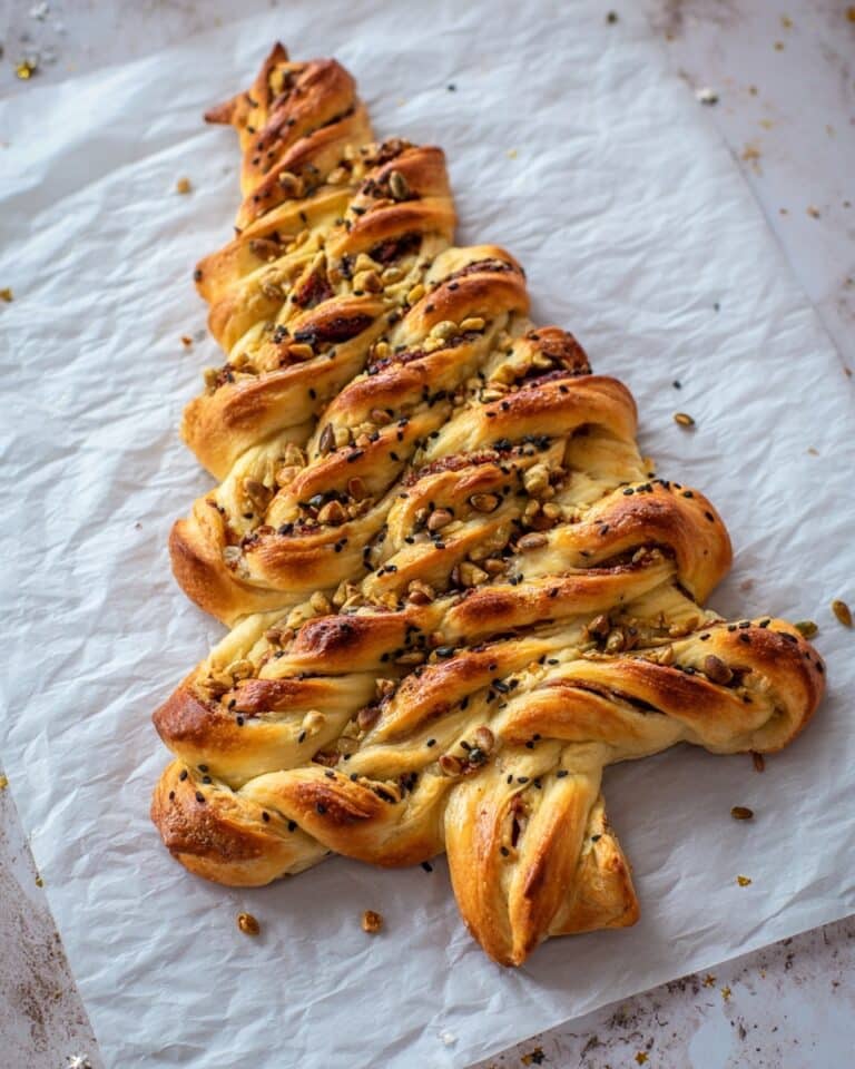 Savoury Puff Pastry Christmas Tree with Ham and Cheese Recipe