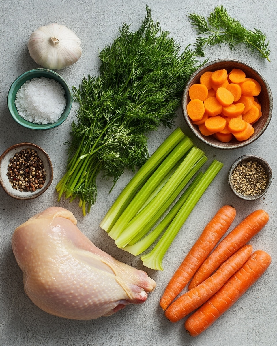 A white bowl filled with clear yellow broth containing three light beige dumplings placed near the center, surrounded by thick egg noodles that are pale yellow and curled, orange carrot slices, and small pieces of shredded chicken. A silver spoon is partially visible resting inside the bowl on the left. To the right of the bowl, there are five rectangular white crackers laid out on a white and blue checked cloth over a white marbled surface. Behind the bowl, there is a white bowl with additional dumplings. The overall setting has a calm, homey feel with soft lighting. photo taken with an iphone --ar 4:5 --v 7