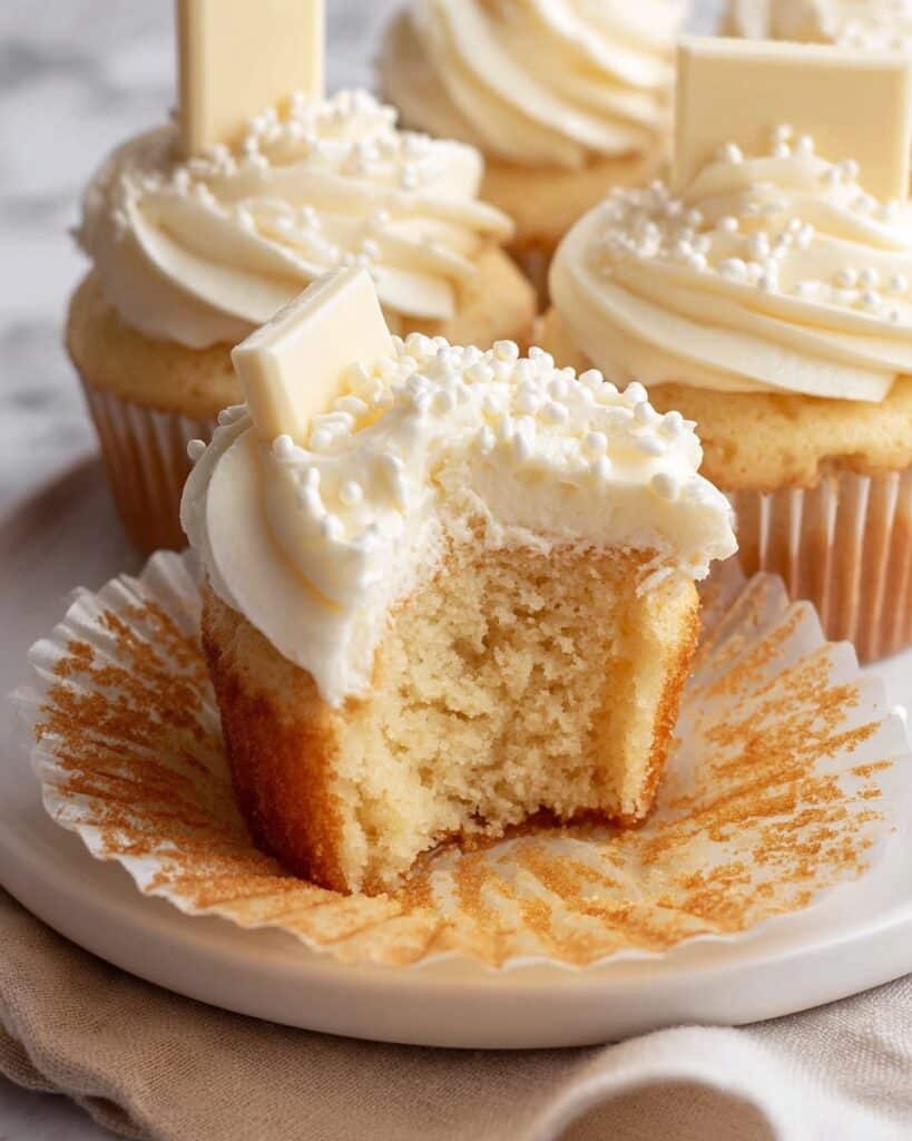 Festive White Chocolate Cupcakes Recipe