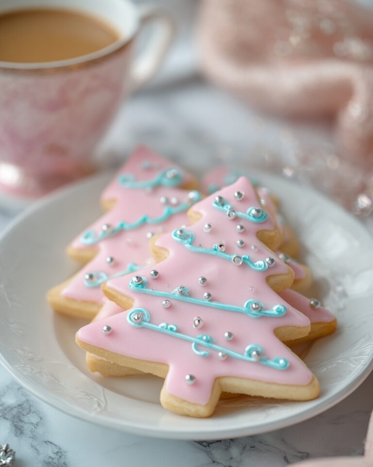 Pastel Christmas Par-Tea: Pink Tree Sugar Cookies with Royal Icing Recipe