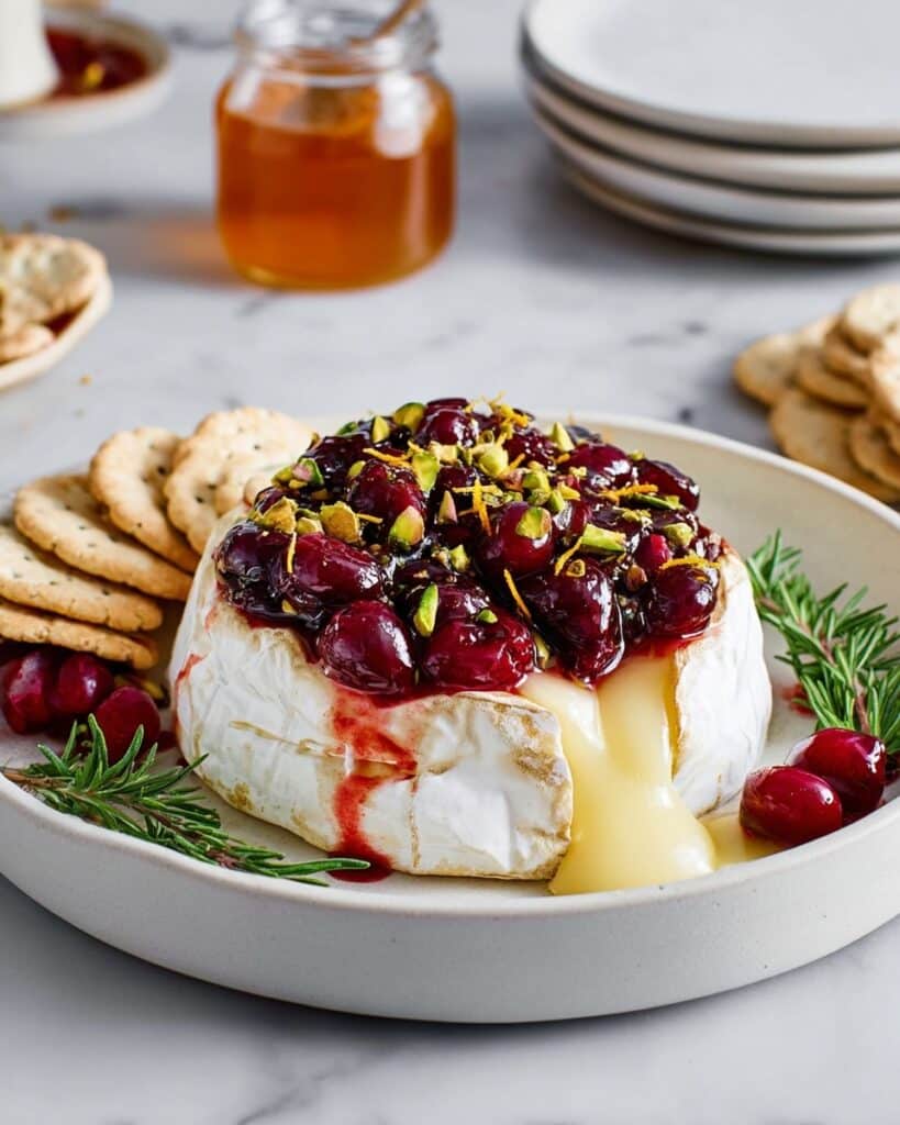 Santa’s Baked Brie with Cranberry Sauce Recipe