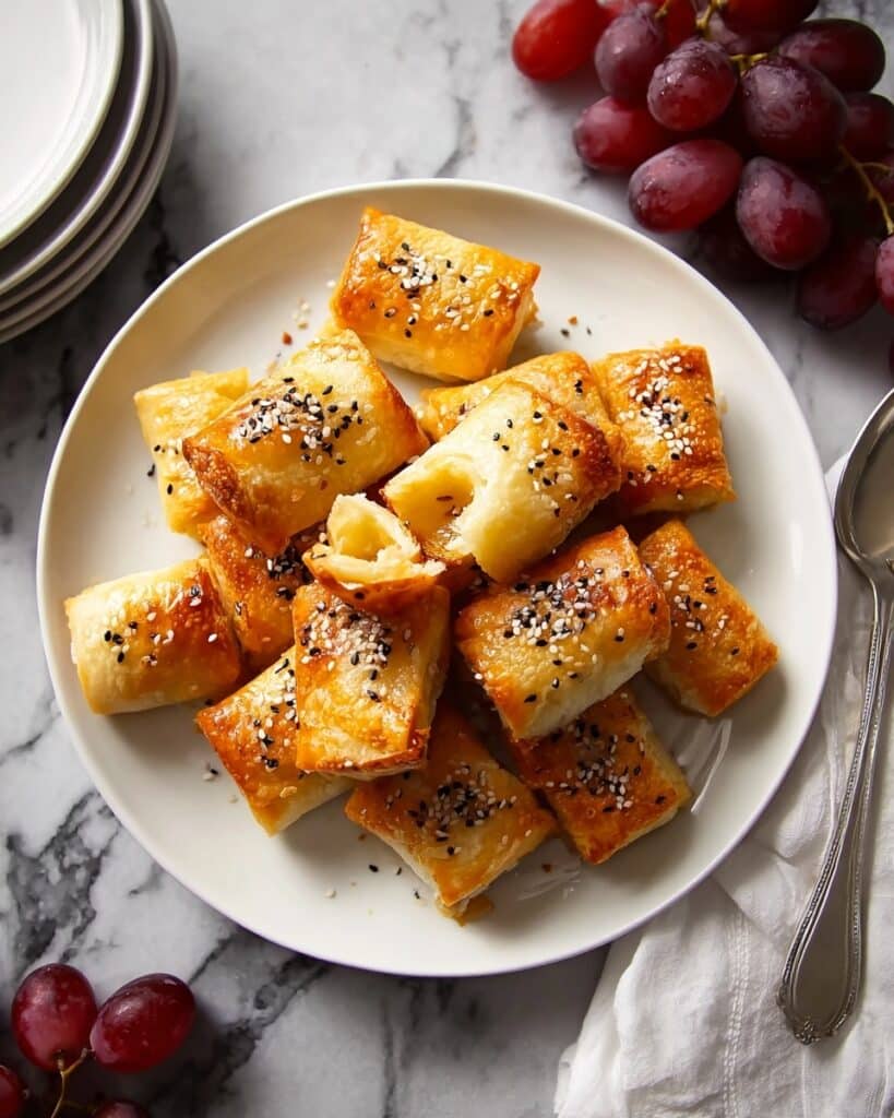 Baked Feta Bites in Phyllo Pastry with Honey and Sesame Seeds Recipe