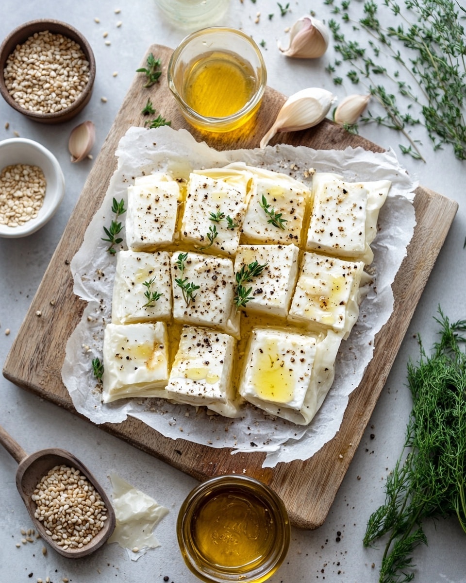 The image shows about a dozen small, golden-brown pastry rolls stacked in a loose pile on a white plate with subtle ridges around the edge. Each roll is shiny and crisp, with light toasted edges and sprinkled with white and black sesame seeds on top. One roll at the front is open, revealing a bright yellow filling inside. The plate is placed on a white marbled surface, with some red and purple grapes scattered nearby. A silver spoon rests on a white cloth napkin to the right side, and a stack of empty gray-white plates is partially visible on the left side, creating a cozy, inviting scene. Photo taken with an iphone --ar 4:5 --v 7