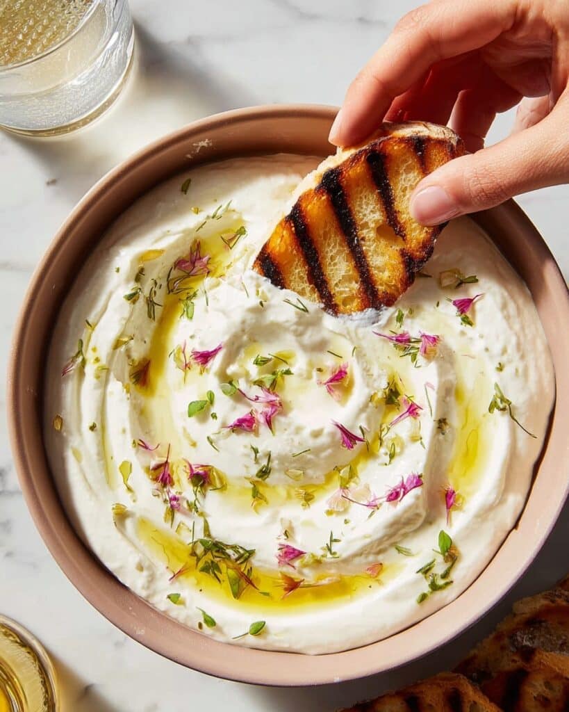 Whipped Ricotta Crostini with Honey, Lemon Zest, and Fresh Herbs Recipe