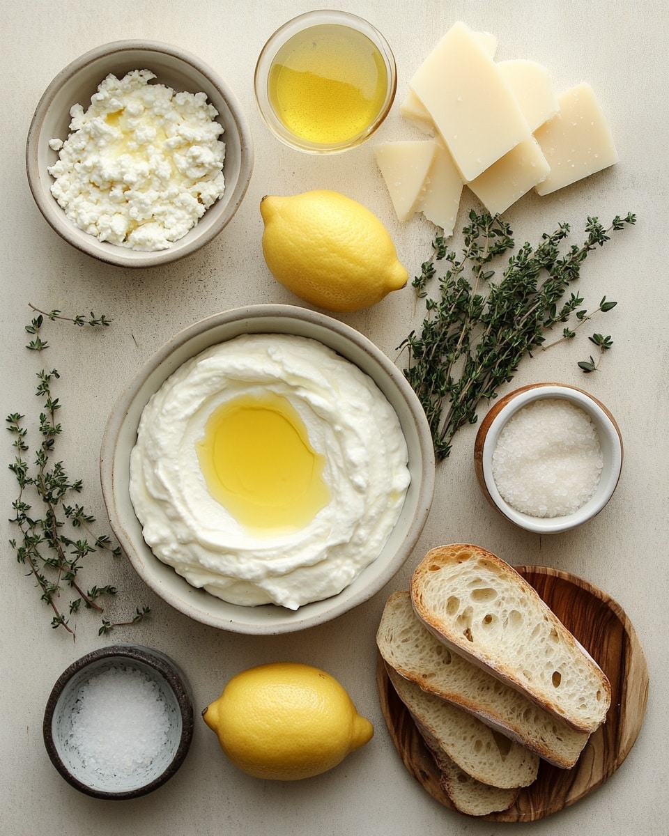 A pink bowl filled with one thick, creamy white yogurt layer swirled on top. Drizzled golden olive oil shines on the yogurt with small green herb leaves and tiny purple flower petals scattered across the surface. A woman's hand is dipping a toasted piece of bread with dark grill marks into the yogurt, partially covered in it. The bowl sits on a white marbled surface with parts of an orange bowl and a green glass with ice visible nearby. Photo taken with an iphone --ar 4:5 --v 7