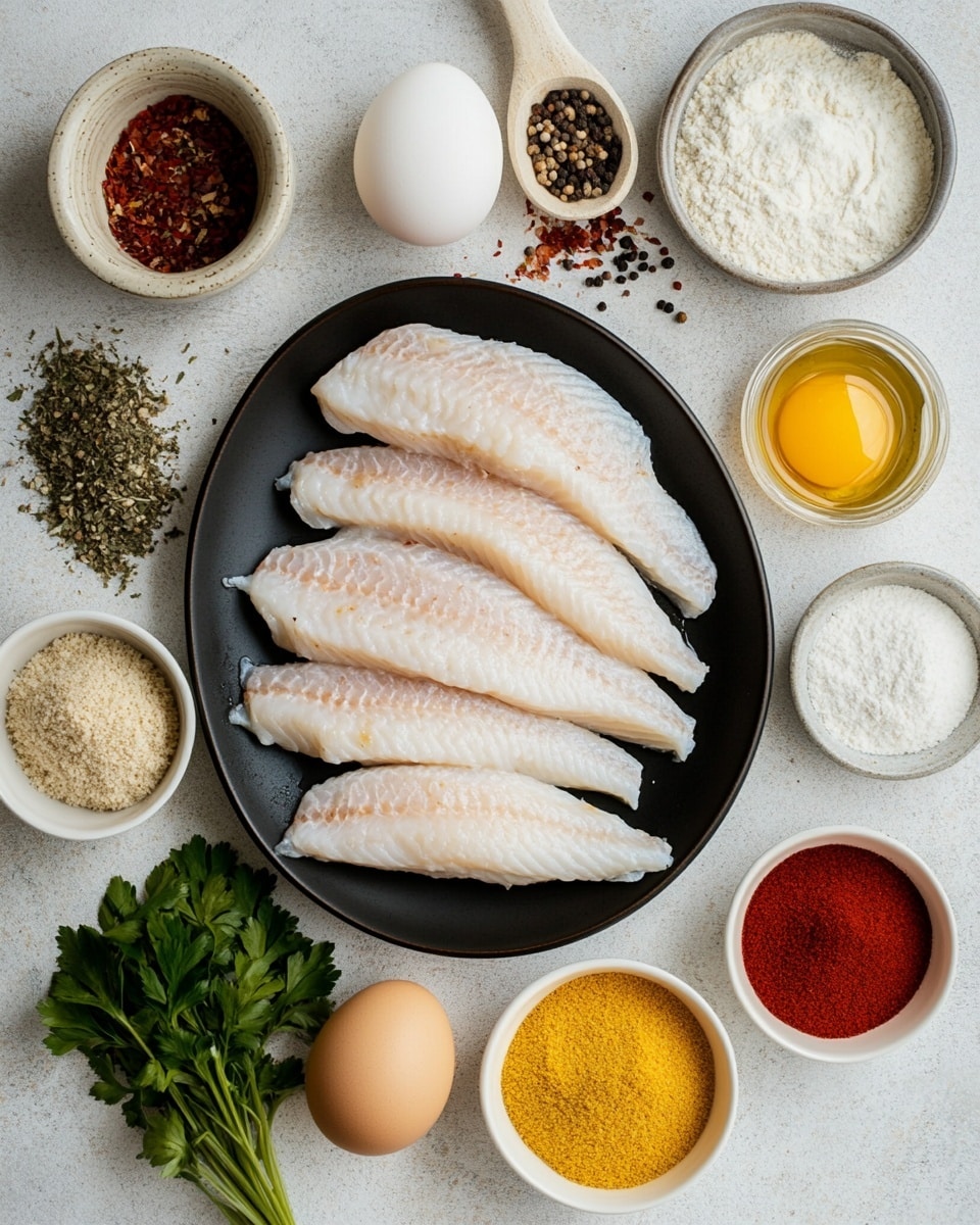 There are three pieces of fried fish with a crumbly golden brown crust, stacked slightly overlapping each other in the center of a white plate. On the right side of the plate, there is a small clear glass bowl filled with thick, creamy white tartar sauce. In front of the fish, there are two lemon wedges showing a bright yellow inside. On the left side of the plate, several green onions are placed with their white bulbs facing the bottom left corner. The background surface is a white marbled texture and a white and blue checkered cloth can be seen blurred in the top background. Photo taken with an iphone --ar 4:5 --v 7