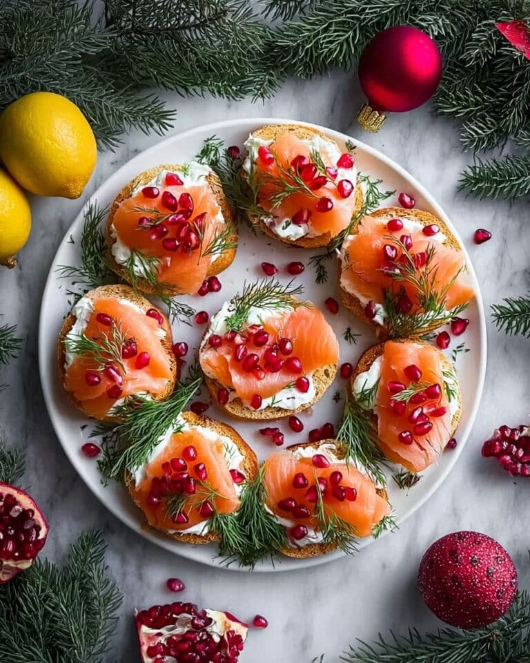 Christmas Smoked Salmon Bruschetta Wreath Recipe