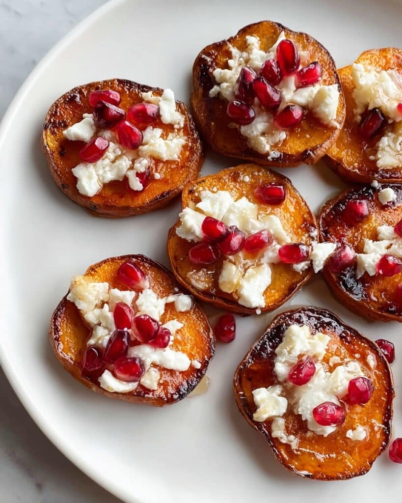 Roasted Sweet Potato Rounds with Honey & Feta Recipe
