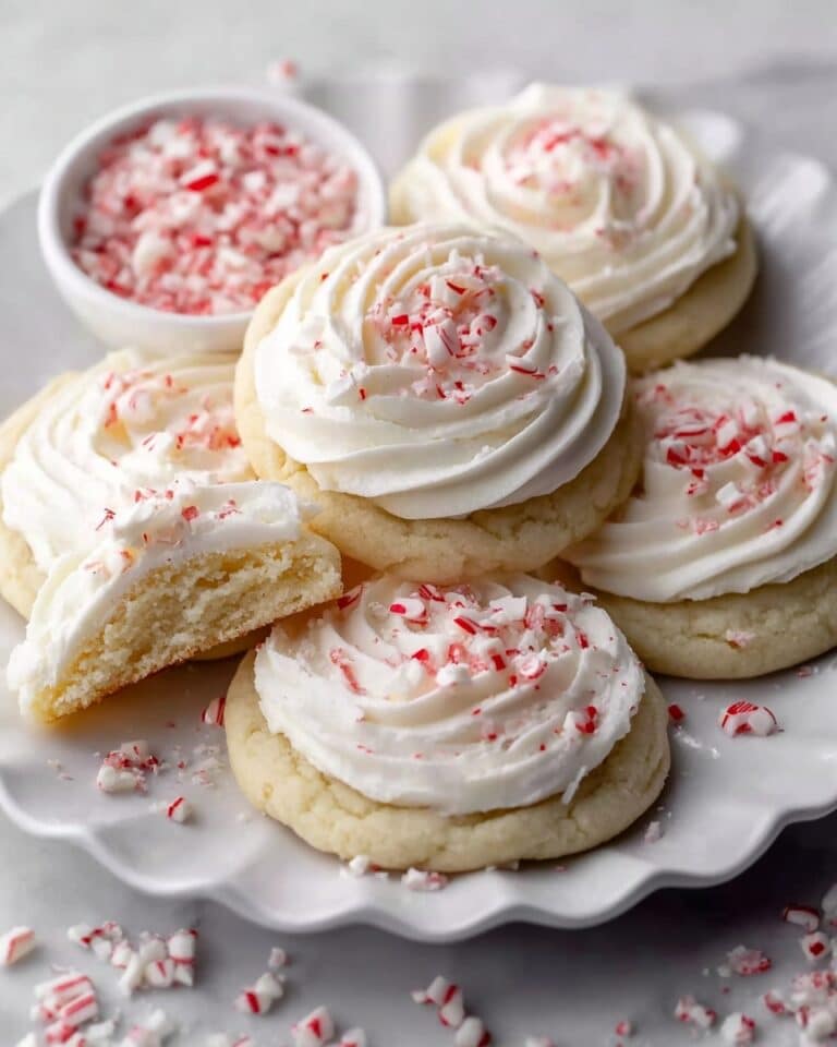 Peppermint Meltaways Cookies with Cream Cheese Frosting Recipe