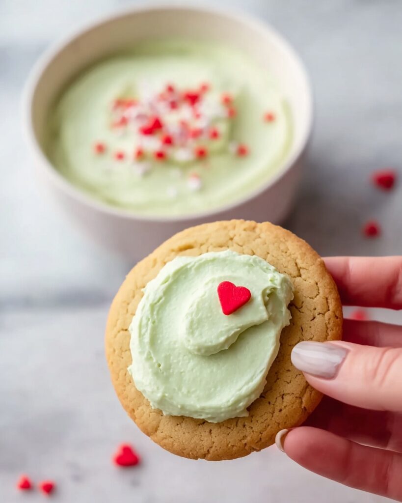 Grinch Green Dip with Red Heart Sprinkles Recipe
