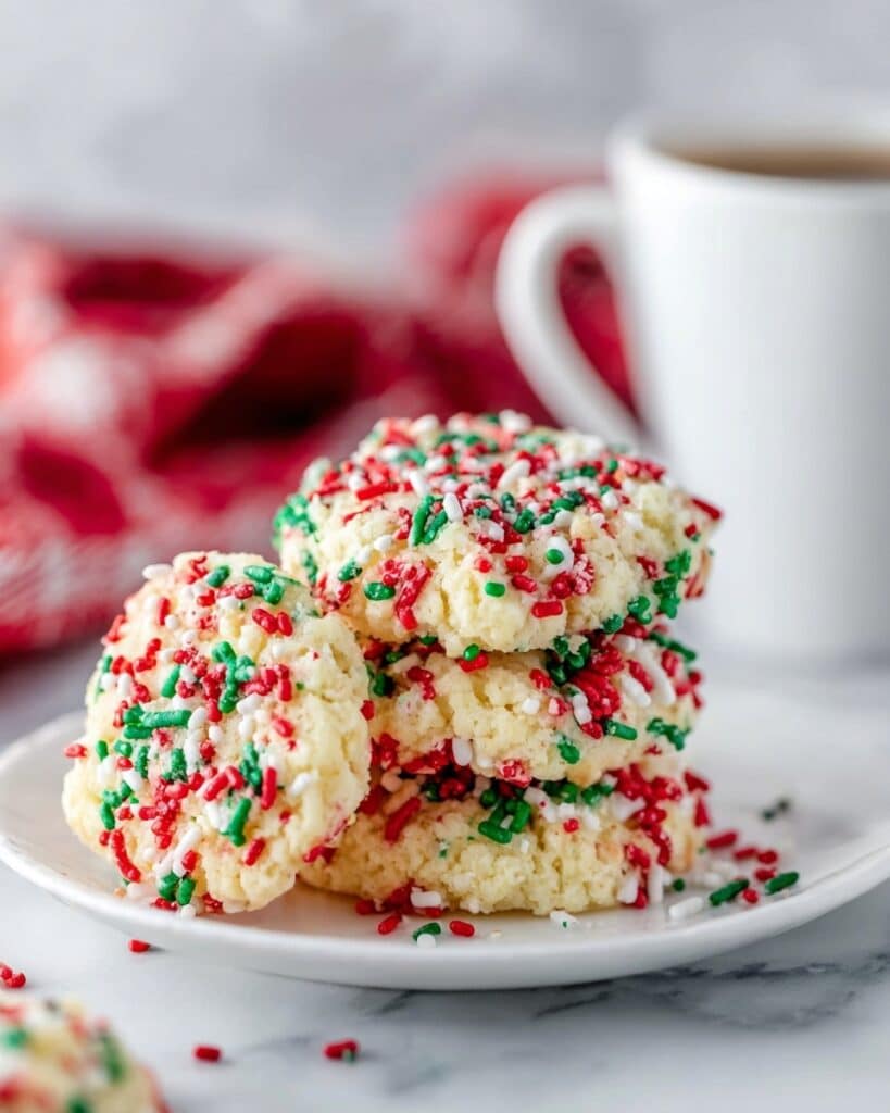 Christmas Sprinkle Pudding Cookies Recipe