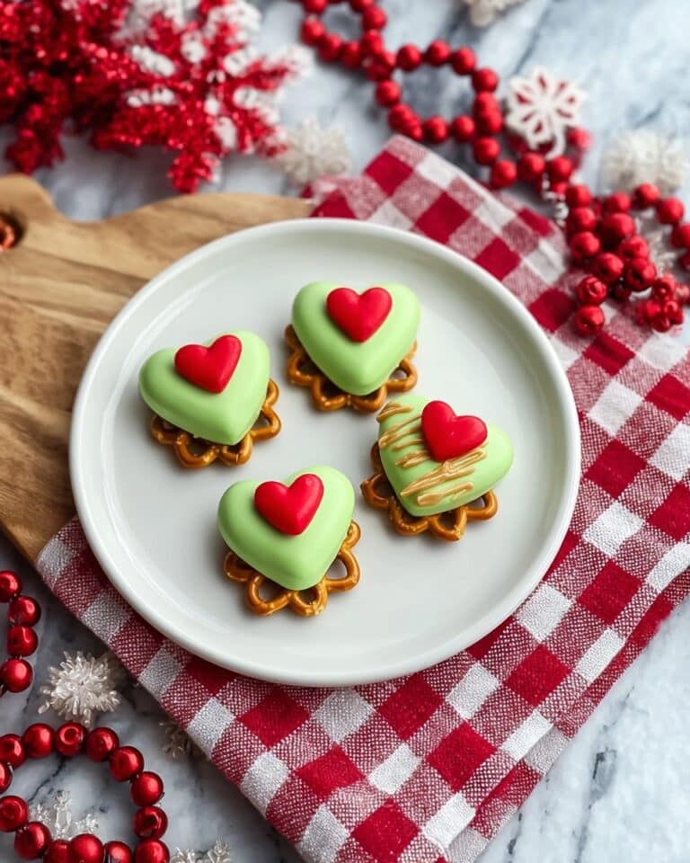 Grinch Pretzel Bites with Caramel and Candy Melts Recipe