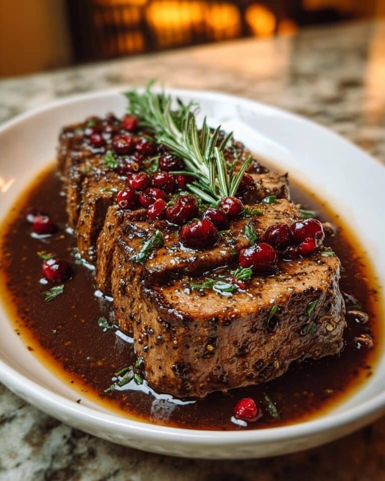 Slow-Braised Beef Roast with Cranberry Balsamic Glaze Recipe