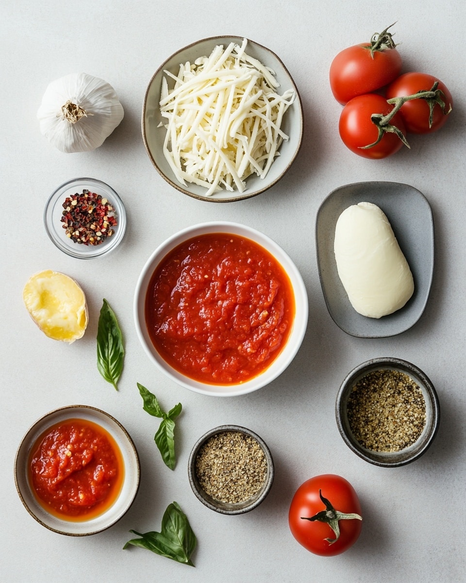 Four twisted breadsticks lie on a metal baking tray with a slightly shiny surface. Each breadstick has two visible layers wrapped around each other: a golden-brown baked dough layer with a smooth and puffed texture, and a thick red tomato sauce layer with a slightly shiny, smooth surface. There are also white melted cheese patches layered on top of the sauce, showing small bubbles and a smooth melted texture. Small green herb flakes are scattered on top of the cheese and sauce, giving a fresh look. There are drops of golden olive oil glistening on the tray near the breadsticks. The photo taken with an iphone --ar 4:5 --v 7