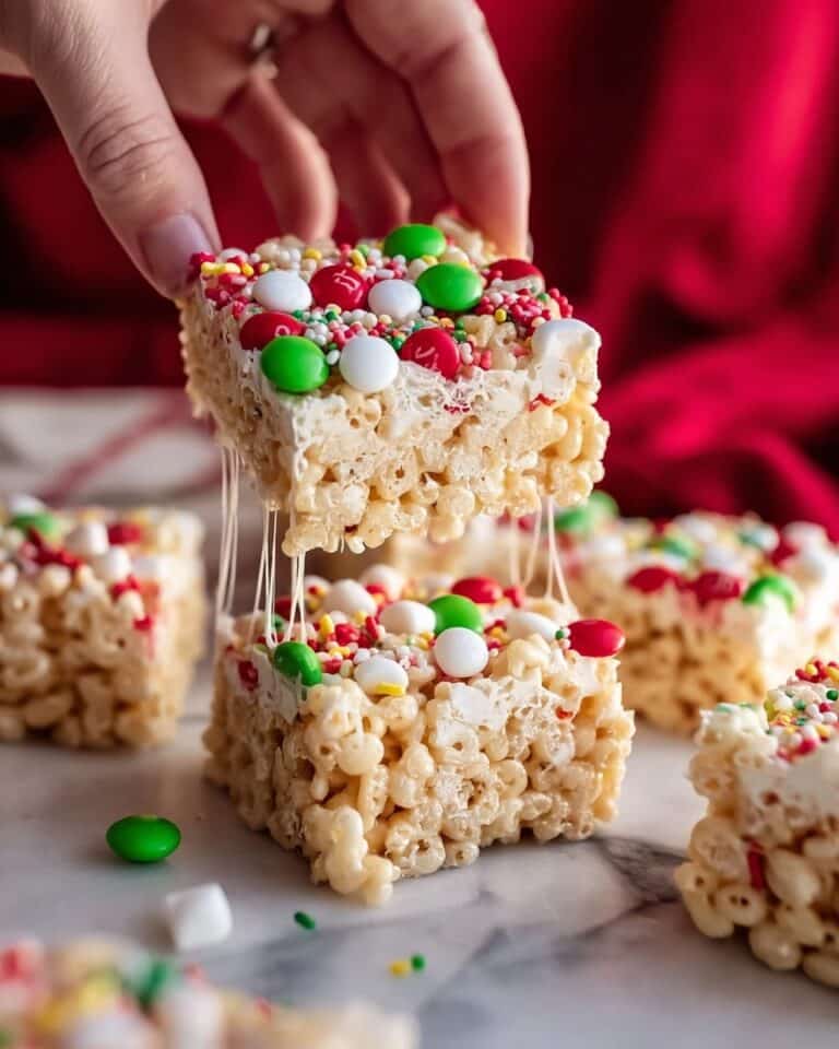 Festive Christmas Krispies Treats with M&Ms Recipe