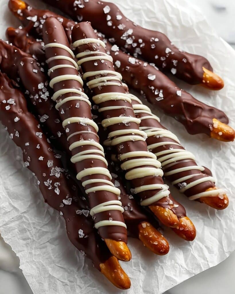 Caramel Chocolate Pretzel Rods Recipe