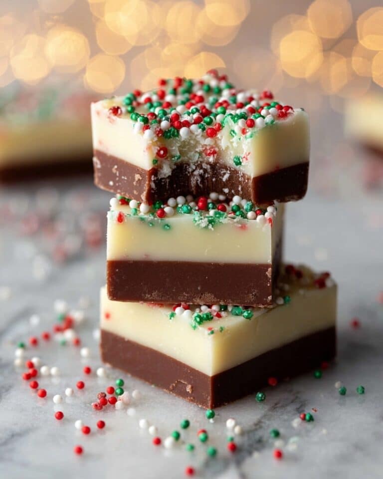 Festive White Chocolate Fudge with Christmas Sprinkles Recipe