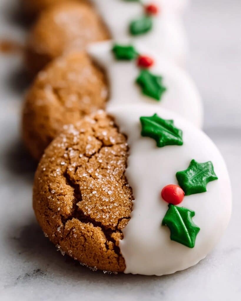 White Chocolate Dipped Gingersnap Cookies Recipe
