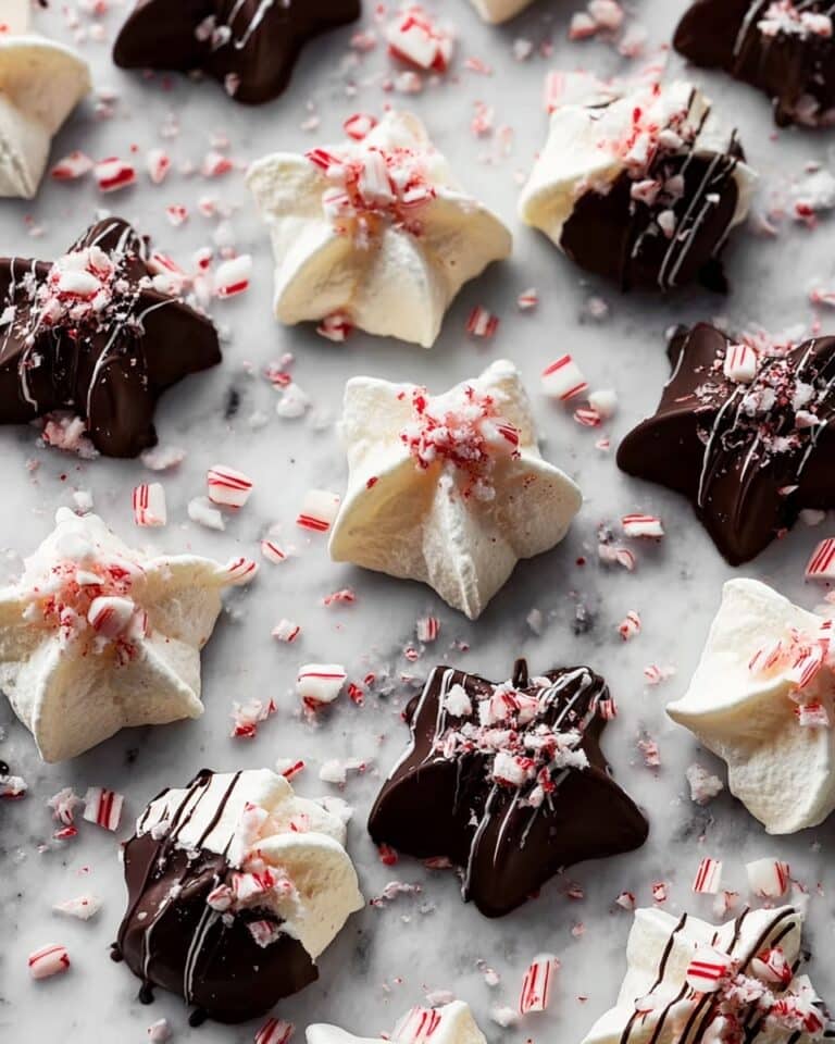 Peppermint Meringues with Chocolate Drizzle Recipe
