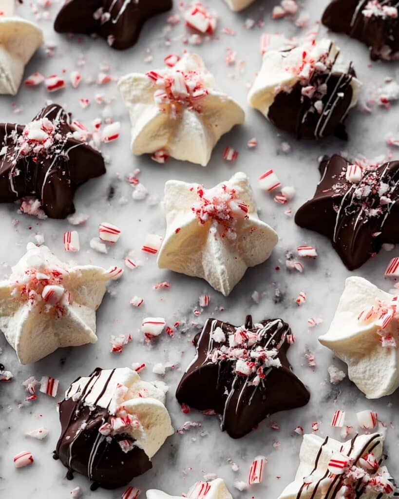 Peppermint Meringues with Chocolate Drizzle Recipe