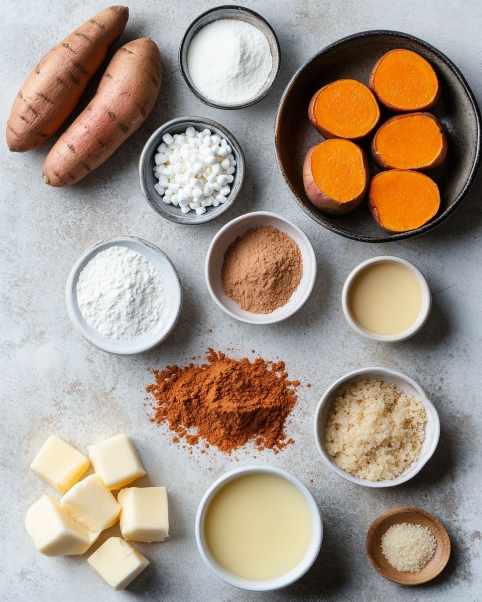 A close-up of a white bowl filled with three layers: the bottom layer is soft, bright orange sweet potato mash, the middle layer is a dollop of white creamy whipped topping, slightly melting into the mash, and the top layer is crumbly light brown streusel sprinkled unevenly on the whipped topping. The bowl is set on a white marbled surface, and a silver spoon rests inside the bowl on the left side, partially touching the sweet potato mash. Photo taken with an iphone --ar 4:5 --v 7
