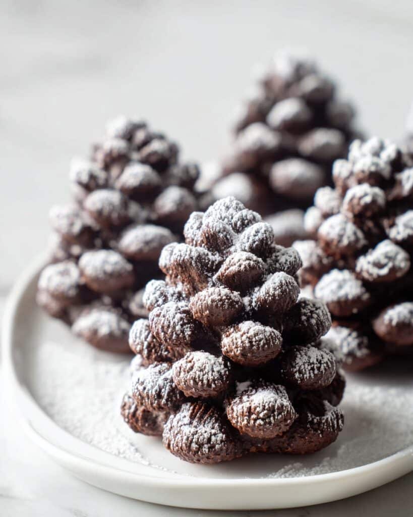 Pine Cone Brownies with Chocapic Cereal and Powdered Sugar Recipe