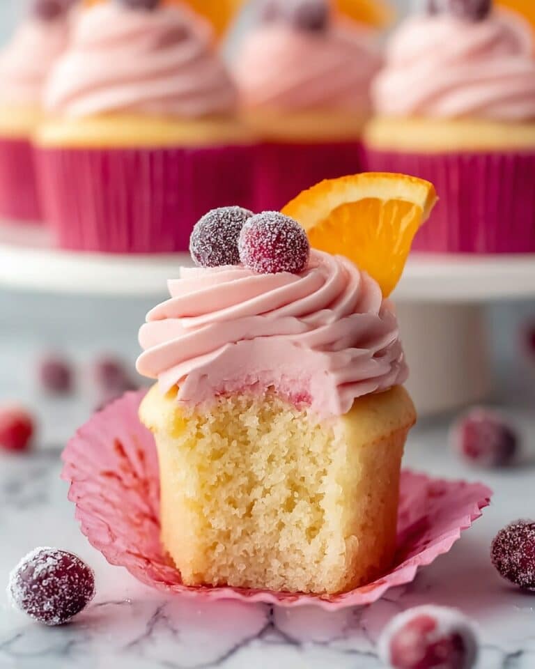 Cranberry Champagne Cupcakes with Sparkling Cranberries Recipe