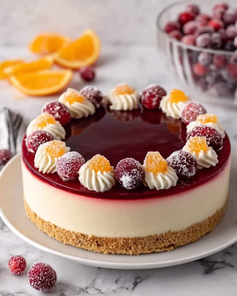 No Bake Cranberry Orange Cheesecake Recipe