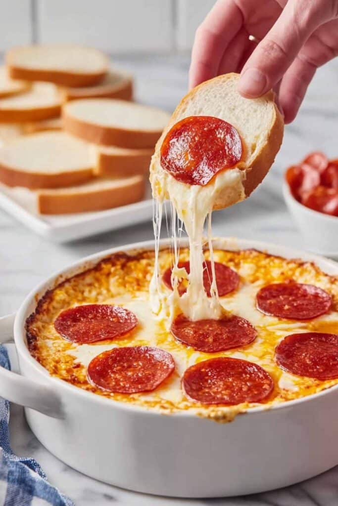Pepperoni Dip with Cheese and Marinara Recipe