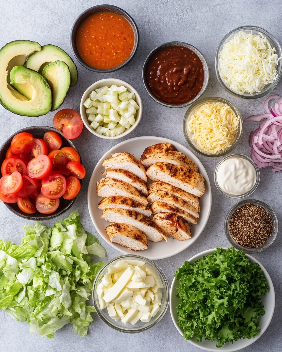 The image shows a sandwich cut in half on white parchment paper placed on a white marbled surface. The sandwich has a crusty golden brown bun sliced horizontally; the bottom layer has green lettuce and slices of red tomato. Above that are thick pieces of grilled light brown meat with sear marks, layered with bright green cilantro leaves. The top bun is slightly opened to show the filling inside. In the background, another sandwich and some salad scraps are partially visible. There is a hint of a sauce container at the edge of the image. The photo was taken with an iphone --ar 4:5 --v 7