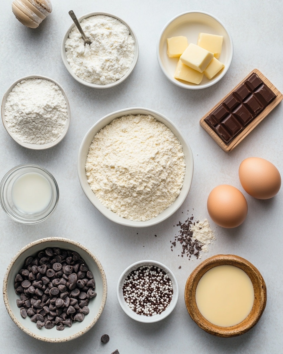 Two round cookies lie side by side on a white marbled surface, each cookie light golden color with a soft, slightly bumpy texture. They are filled with melted chocolate chips, dark brown and glossy, scattered on top in uneven numbers, and colorful sprinkles in red, yellow, green, blue, and pink are mixed into the dough, giving a festive look. Around the cookies lie more colorful sprinkles lightly scattered, enhancing the playful feeling. In the background, more cookies are slightly out of focus, and a white bowl filled with rainbow sprinkles is partially visible in the upper left corner. photo taken with an iphone --ar 4:5 --v 7