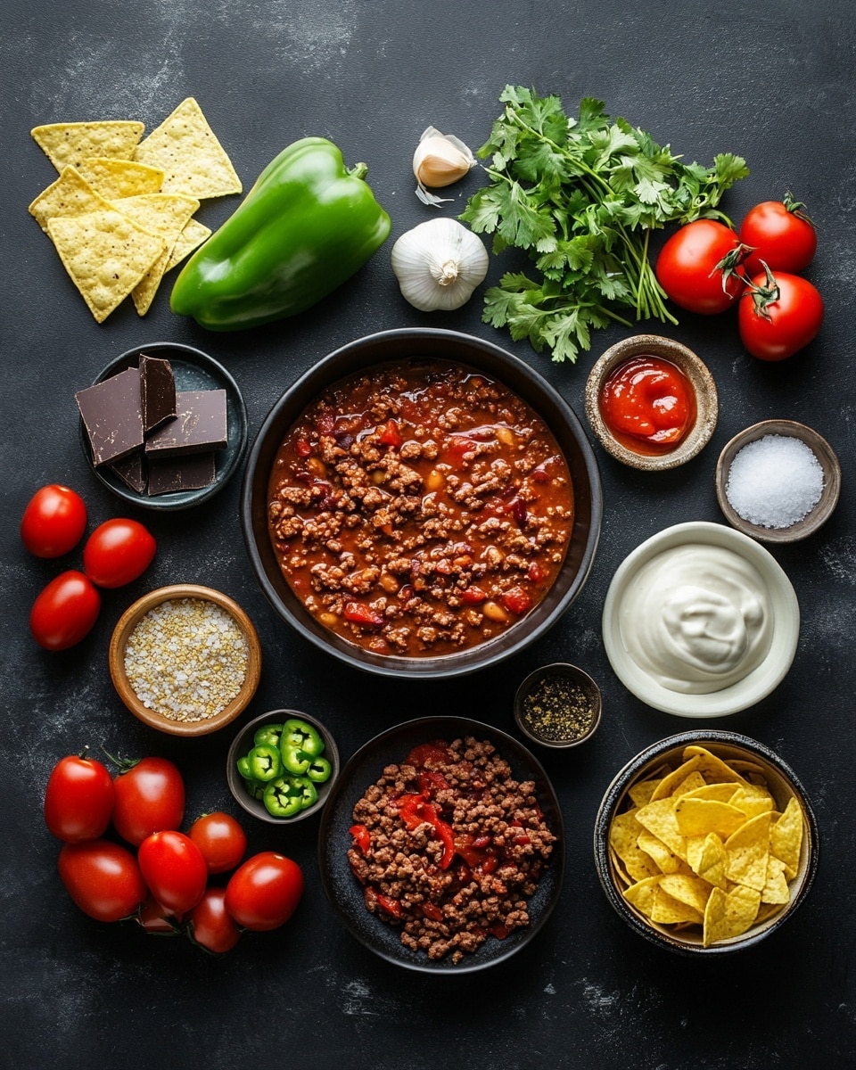This image shows a thick stew in a black slow cooker, filled with layers of brown cooked meat mixed with bright red, orange, and white beans, along with pieces of diced tomatoes and small patches of green peppers visible throughout. The stew has a rich, slightly shiny red-brown sauce that coats the ingredients evenly. A silver spoon is partially dipped into the stew on the right side, pulling some of the mixture up. The slow cooker is set on a white marbled surface. photo taken with an iphone --ar 4:5 --v 7