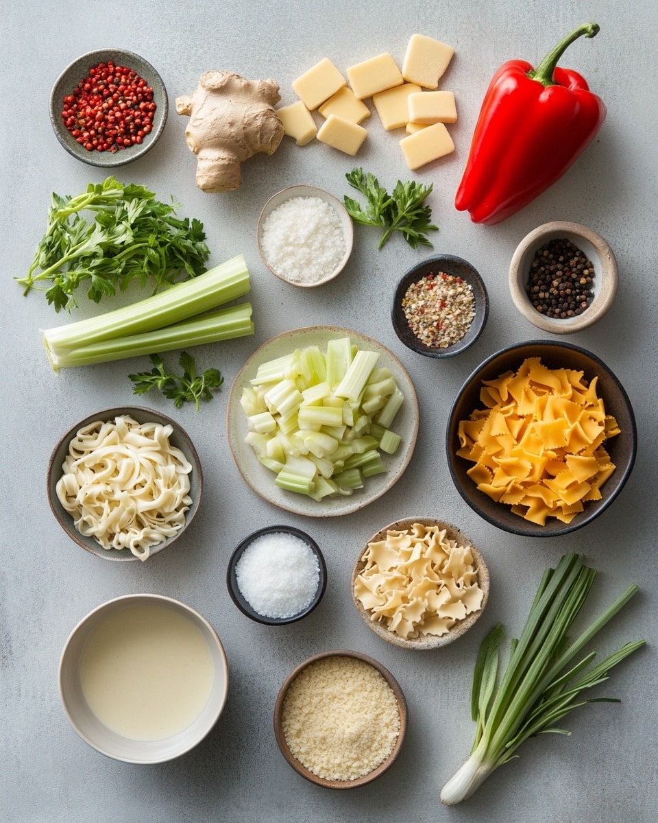 A clear glass baking dish filled with a layered casserole visible from above. The top layer shows a crumbly, golden brown crumb topping mixed with melted orange cheese, covering the entire surface in an uneven but thick layer. Underneath, glimpses of a creamy, light yellow mixture are seen with small bits of diced red and green vegetables, creating a textured and colorful base. The dish sits on a white marbled surface with a white plate and forks nearby, and a woman’s hand holding the baking dish on the side. Photo taken with an iphone --ar 4:5 --v 7
