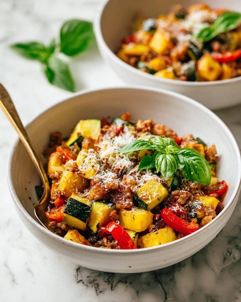 One-Pan Italian Ground Turkey & Veggie Skillet Recipe