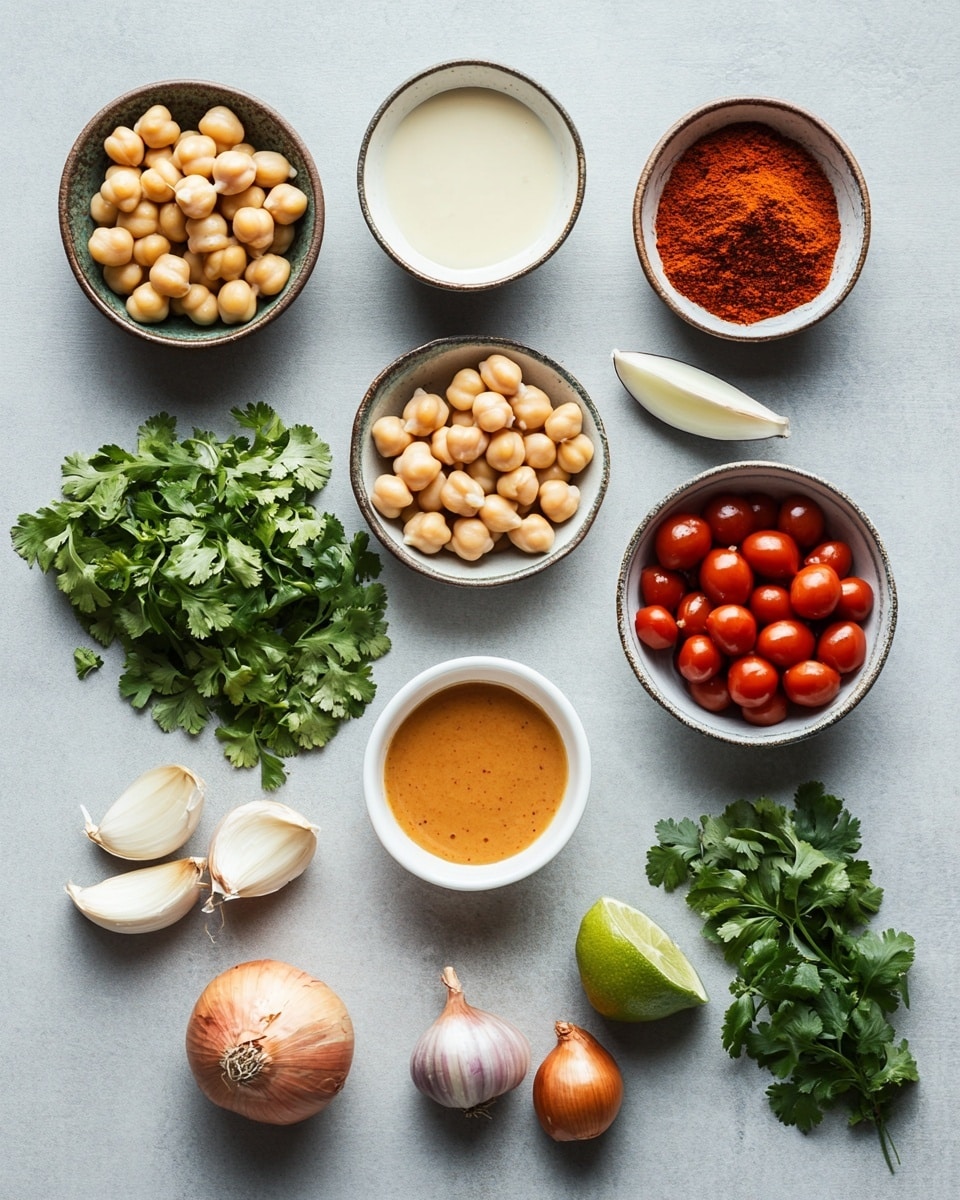 The dish shows a white bowl filled with two main layers: on the left side, there is a serving of light brown cooked rice with visible grain texture, and on the right side, there is a thick orange-yellow chickpea curry with whole chickpeas in a creamy sauce, garnished with small green cilantro leaves scattered across the top. A bright green lime half sits on the rice near the curry, adding a fresh pop of color. A vintage silver spoon rests on the edge of the bowl, partly on the rice. The bowl sits on a white marbled surface. photo taken with an iphone --ar 4:5 --v 7