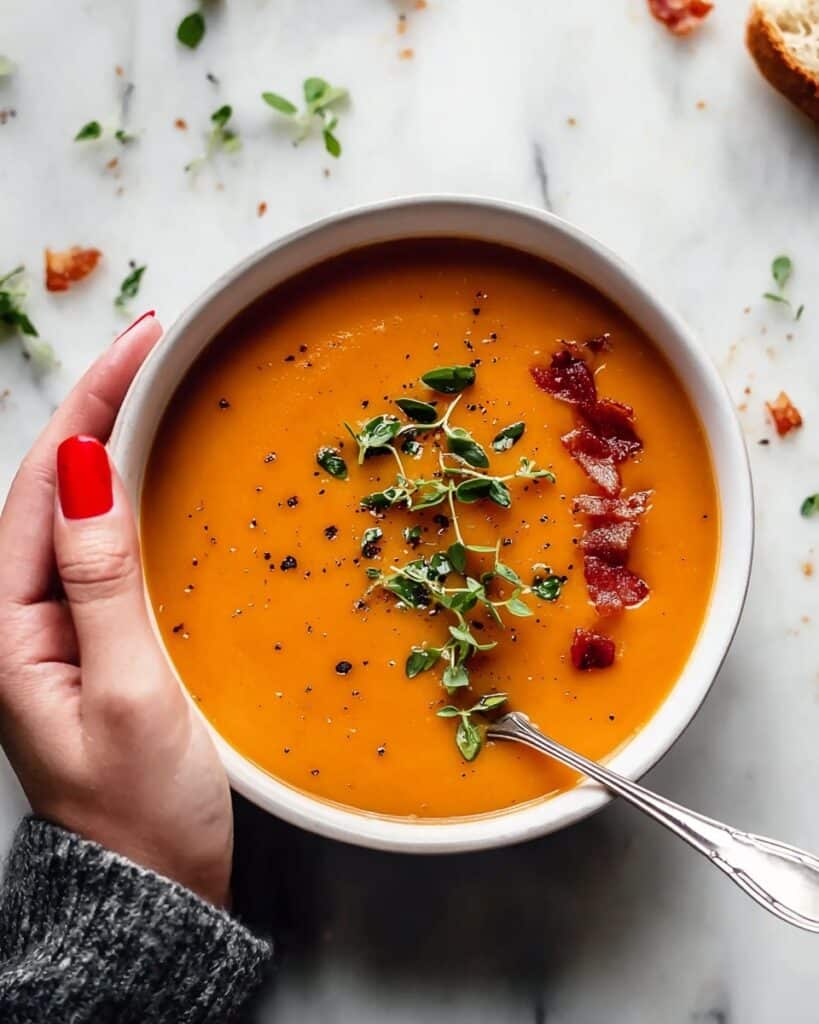 Creamy Roasted Red Pepper Soup Recipe