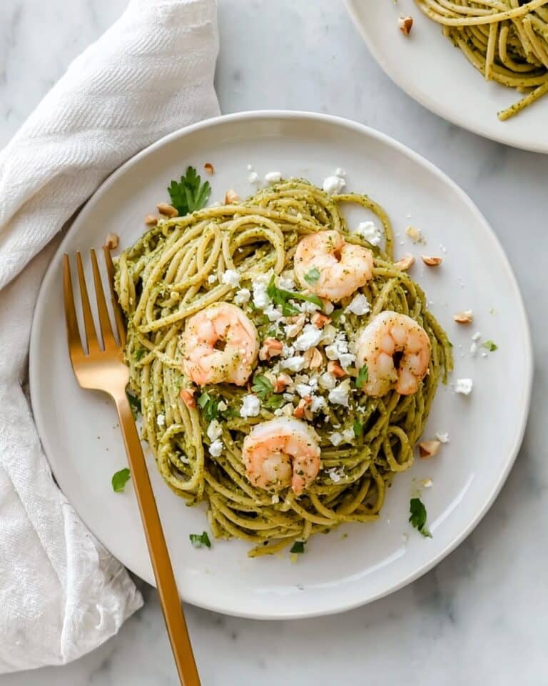 Cilantro Pistachio Shrimp Pasta Recipe