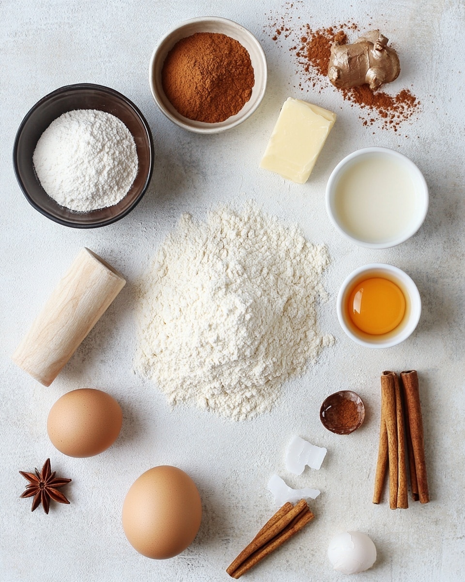 A stack of three thick golden-yellow pancakes sits on a white plate with a smooth surface and slightly raised edges. The pancakes have a lightly browned, textured outer layer with a soft and fluffy inside, visible on the edges. A creamy, light beige sauce with a smooth and glossy texture drips down the sides of the top pancake, with tiny specks of a cinnamon-like spice sprinkled on top, adding a warm touch of color. The white marbled background enhances the warm tones of the pancakes and sauce. Photo taken with an iphone --ar 4:5 --v 7
