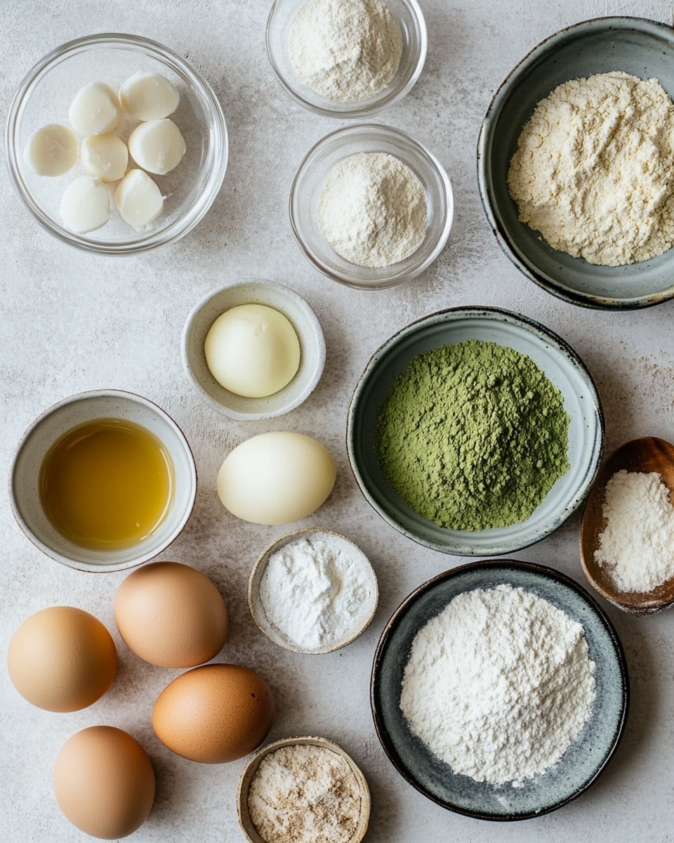 A close-up of a square piece of green matcha brownie with a cracked top layer showing a soft and moist inside, with small flakes of white sea salt on top, placed on a white marbled surface with blurred background showing more green brownies. photo taken with an iphone --ar 4:5 --v 7
