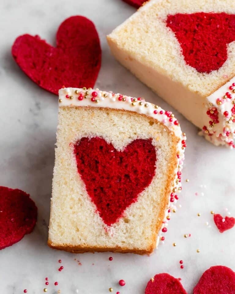 Valentine’s Surprise Inside Heart Cake Recipe