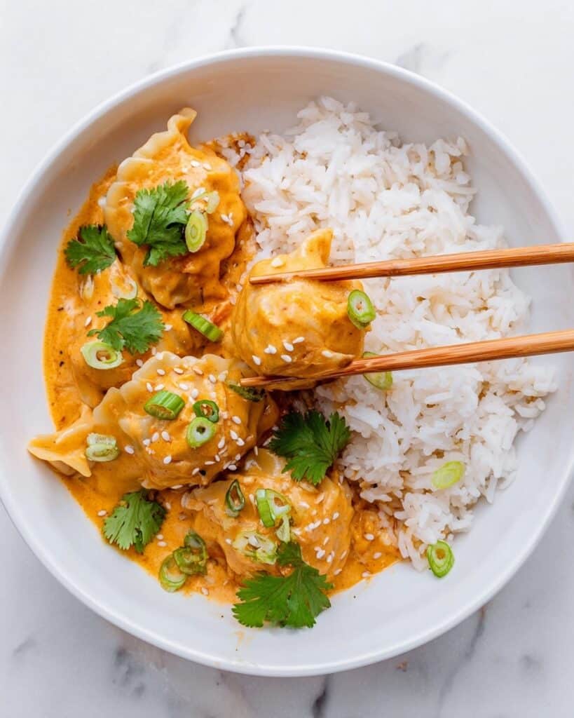 Viral One Pan Dumpling Bake with Red Curry Broth Recipe