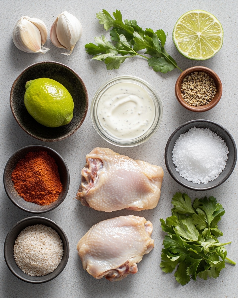 The image shows a white plate with three pieces of spicy grilled chicken covered in a rich red marinade, each piece garnished with small green herb leaves. Thin slices of purple onion are scattered around the chicken pieces, adding texture and color contrast. A small green lime wedge sits at the top edge of the plate. The background surface is a white marbled texture. The chicken has a slightly charred look, giving it a crispy texture, and the colors are warm and vibrant. photo taken with an iphone --ar 4:5 --v 7