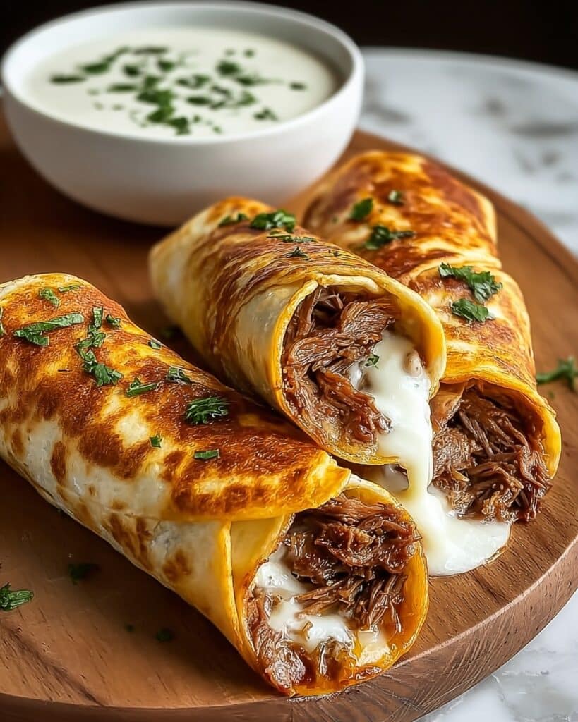 French Dip Tortilla Roll-Ups with Au Jus Recipe