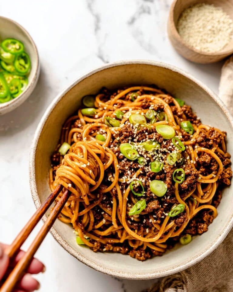 Mongolian Ground Beef Noodles Recipe