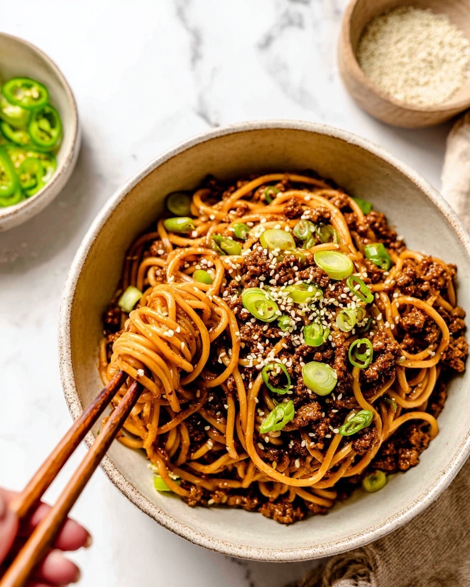 Mongolian Ground Beef Noodles Recipe