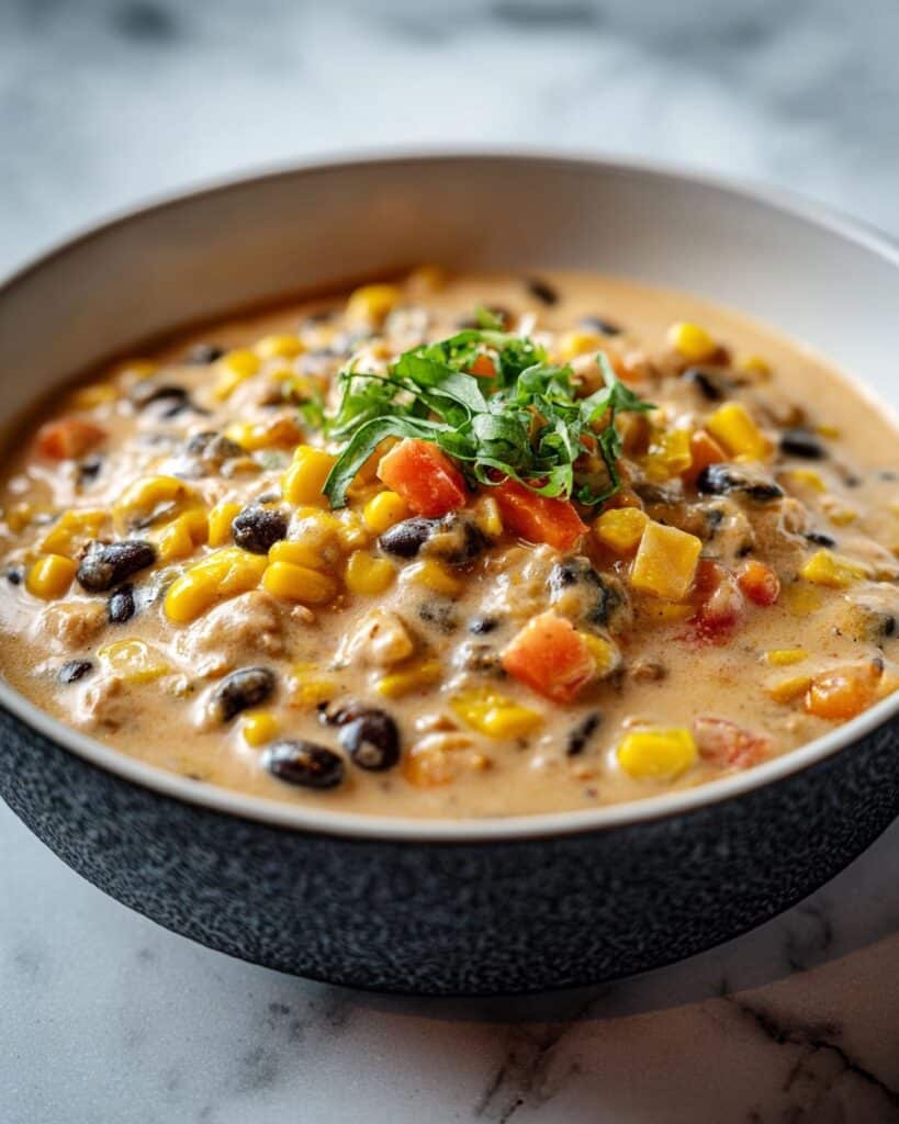 High Protein Creamy Taco Soup Recipe