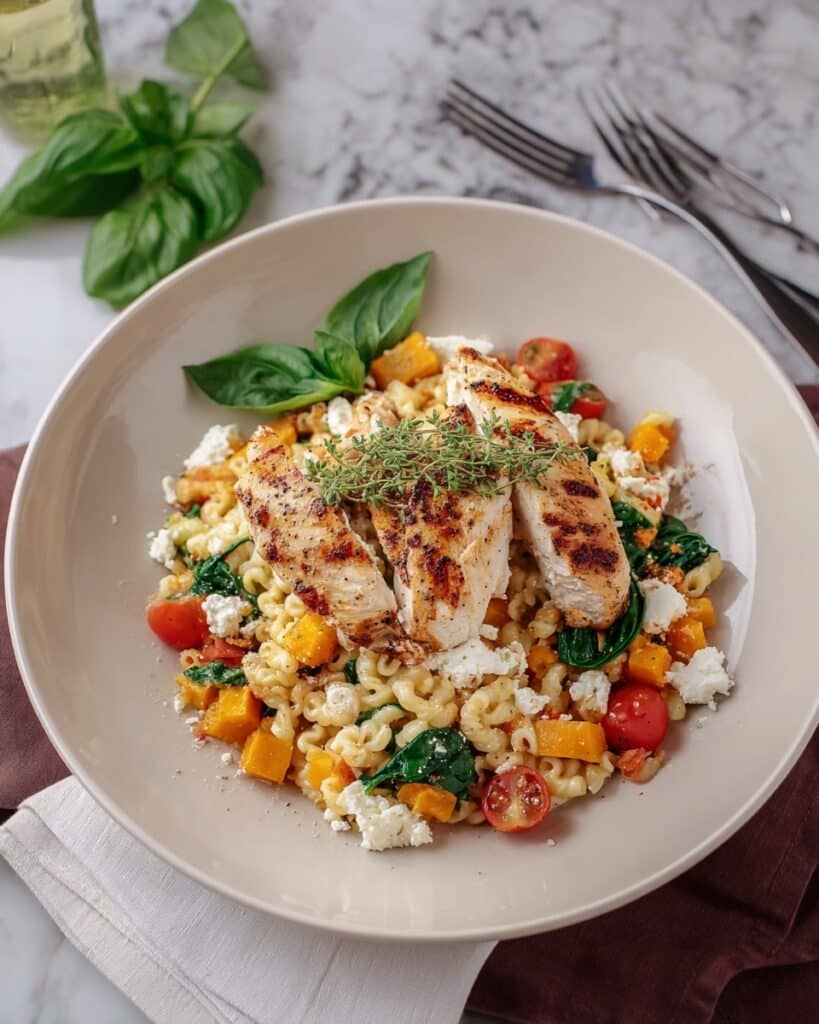 Boursin Orzo Bake with Chicken and Veggies Recipe