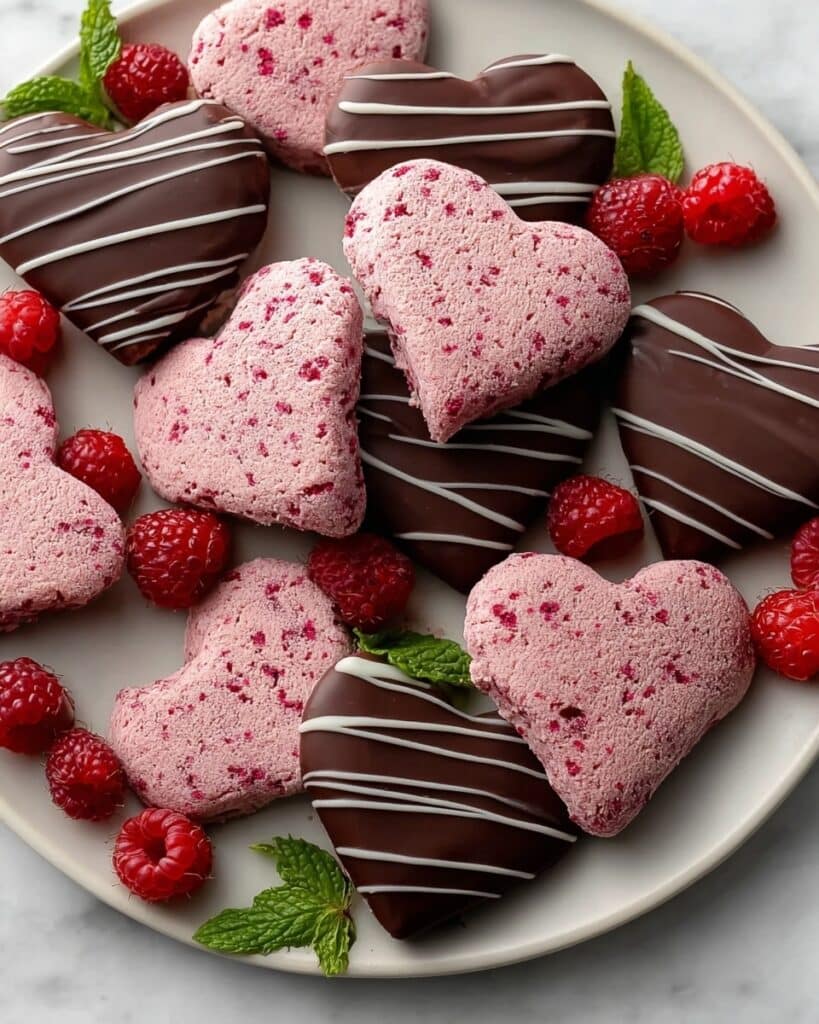 Raspberry Sugar Cookies with Chocolate Drizzle Recipe