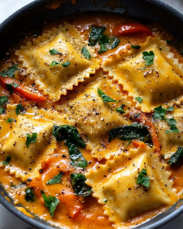 Easy Ravioli with Creamy Tomato Basil Sauce Recipe