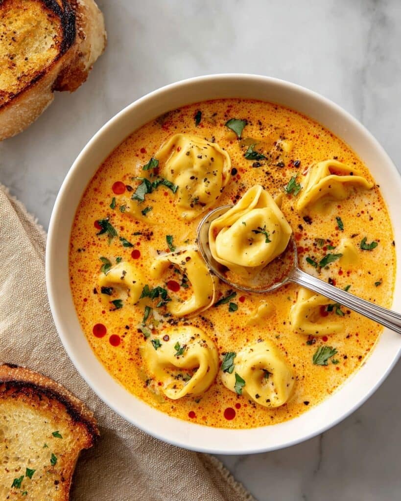 Cheesy Tomato Tortellini Soup Recipe